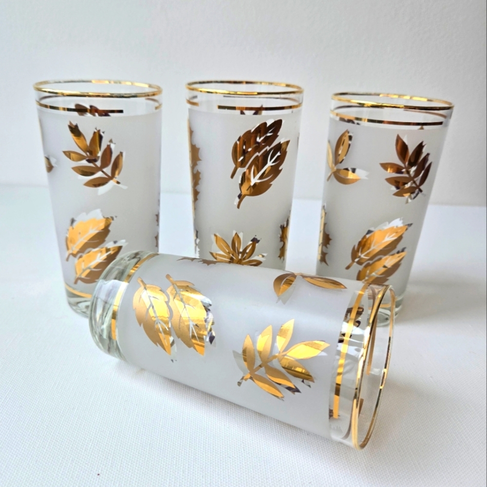 Gold leaf drinking glasses